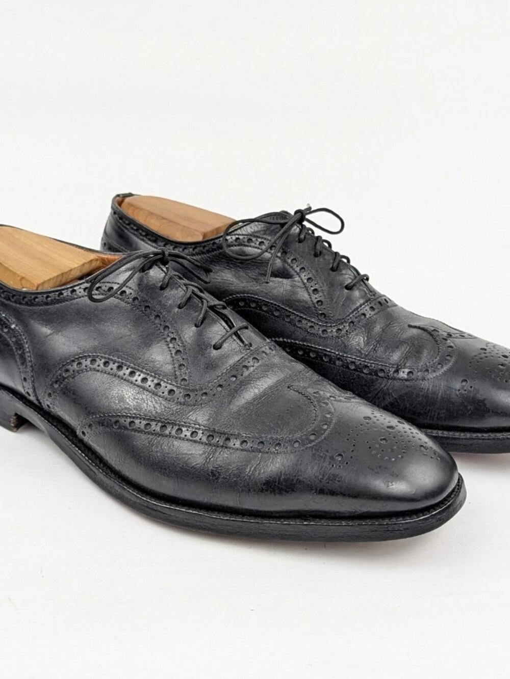 Churchs Mens Shoes Size 10.5 Black Wingtip Church's